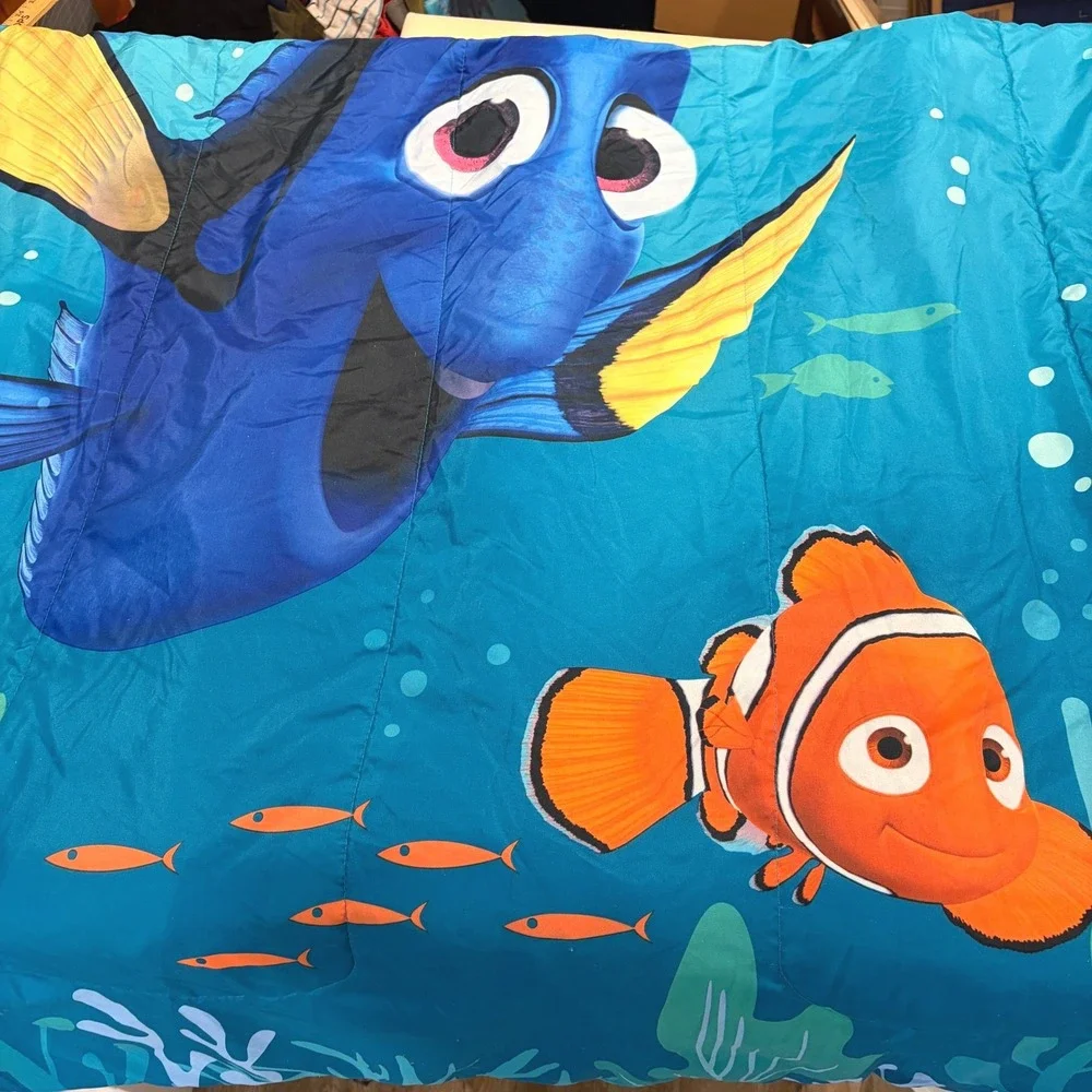 Disney Finding Dory Twin Bedding 3pc Set Blue Nemo Pixar Comforter Blanket Sheet